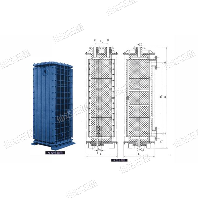 JK矩形塊孔式石墨換熱器